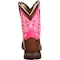 Durango Kids Western Boot, 6.5 M, Leather, 8 in H, Brown/Pink DWBT094 - alternate 2